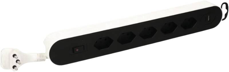 Steckdosenleiste Design Line 5x Typ 13 USB A+C ws/sw Scha. 2