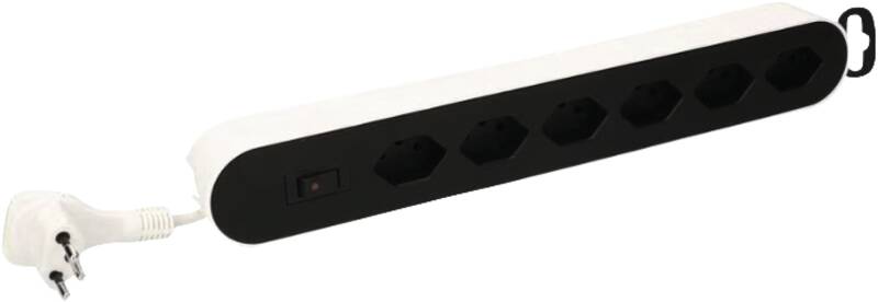 Steckdosenleiste Design Line 6x Typ 13 ws/sw Schalter 2.2m f