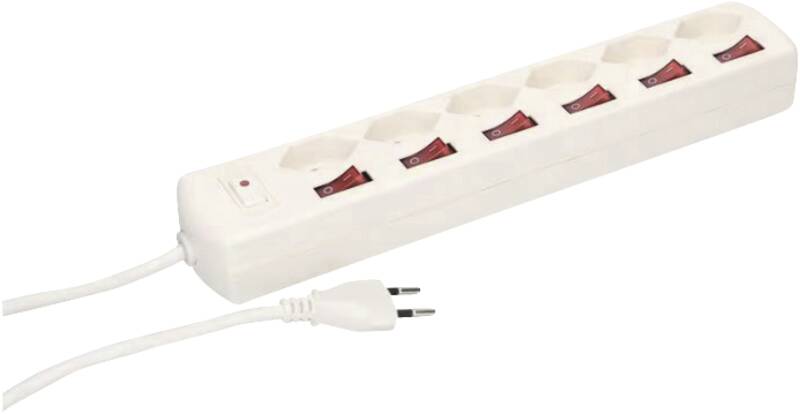 Steckdosenleiste Multi-Switch 6x Typ 13 weiss