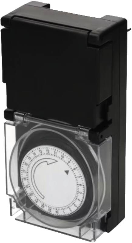 Zeitschaltuhr IP55 24h analog schwarz