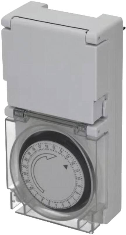 Zeitschaltuhr IP55 24h analog weiss