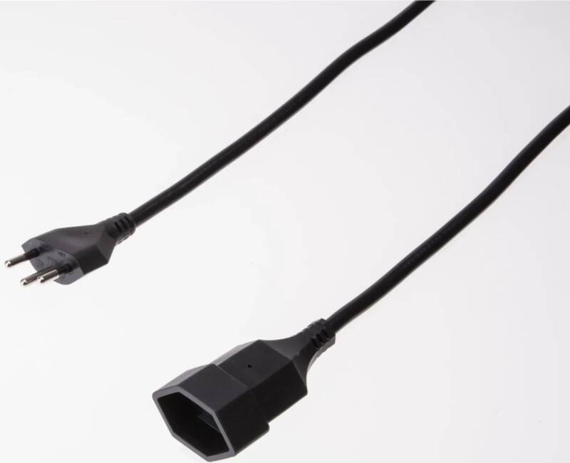 TD-Verlängerung H05VV-F3G1.0 1m schwarz BS Typ 12 / Typ 13