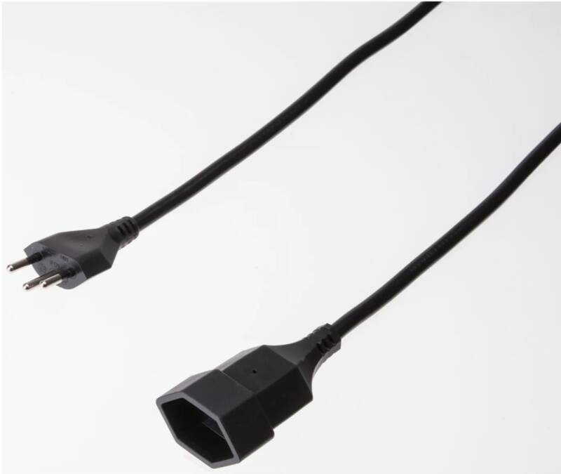 TD-Verlängerung H05VV-F3G1.0 2m schwarz BS Typ 12 / Typ 13