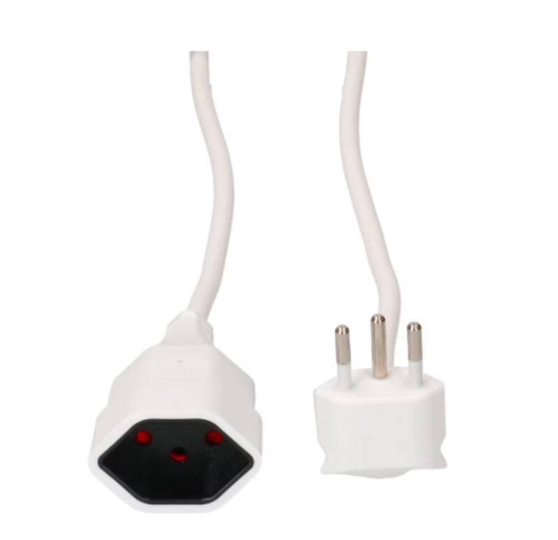 TD-Verlängerung H05VV-F3G1.0 3m weiss BS Typ 12 / Typ 13