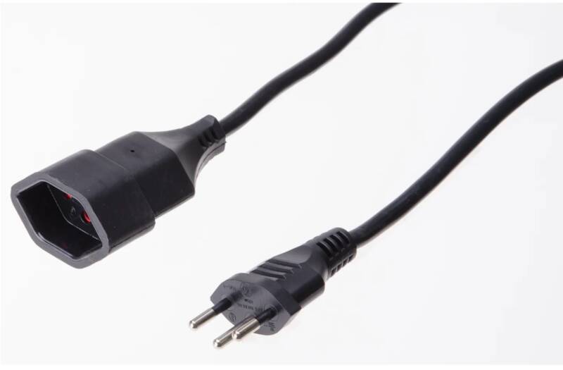 TD-Verlängerung H05VV-F3G1.0 3m schwarz BS Typ 12 / Typ 13