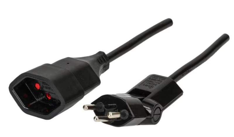 TD-Verlängerung H05VV-F3G1.0 5m sw clip-clap BS Typ 12 / Typ