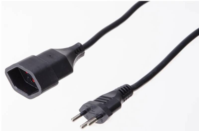 TD-Verlängerung H05VV-F3G1.0 5m schwarz BS Typ 12 / Typ 13