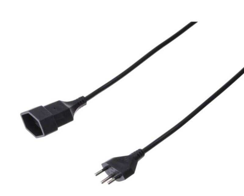 TD-Verlängerung H05VV-F3G1.0 5m schwarz BS Typ 12 / Typ 13