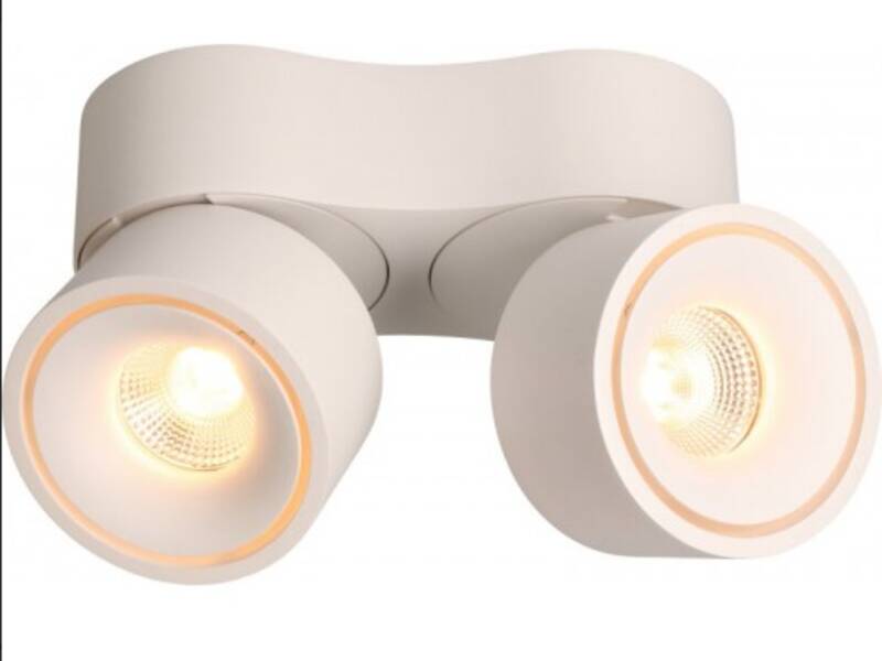 LED-Deckenspot DOUBLE SHINE matt weiss 3000K 2200lm 2x 36°