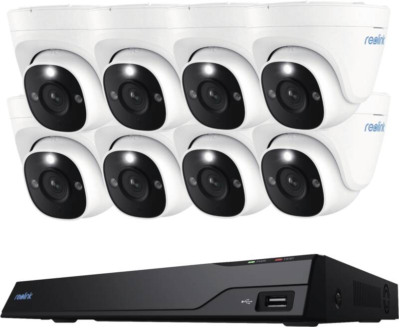 NVS16-8MD8 4K PoE System mit 8 Kameras