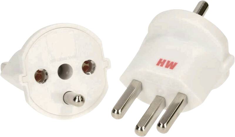 Fixadapter Typ 23 / Schuko CEE 7/7 weiss
