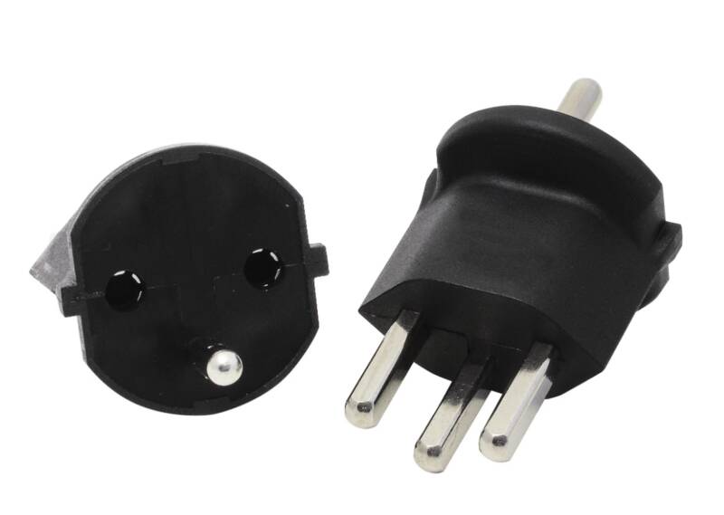 Fixadapter Typ 23 / Schuko CEE 7/7 schwarz