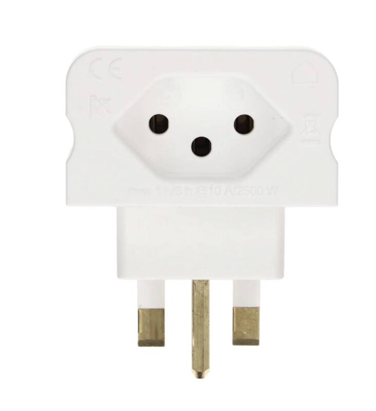 Reiseadapter Grossbritannien / Typ 23 3-polig weiss