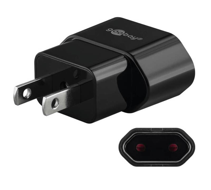 Reiseadapter 2-polig Eurostecker / US/JP schwarz