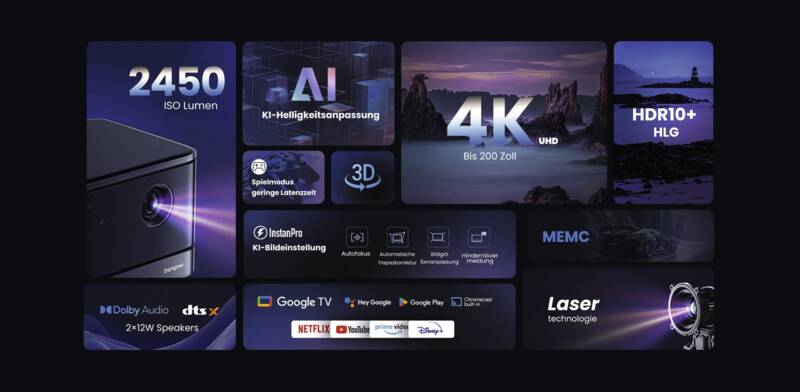 Dangbei Mars Pro2 4K Laser Beamer Bundle