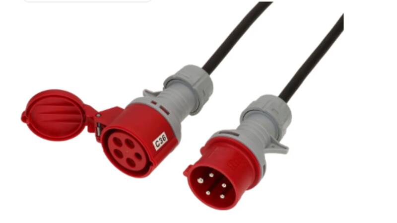 CEE-Verlängerung H07RN-F5G1.5 schwarz 10m IP44 5-polig