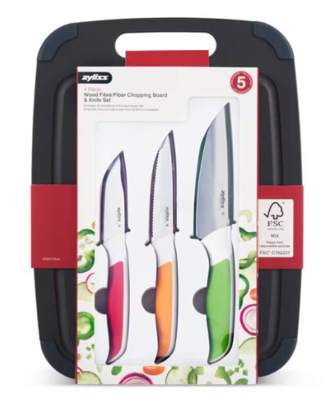 Schneidebrett & 3-tlg Messerset
