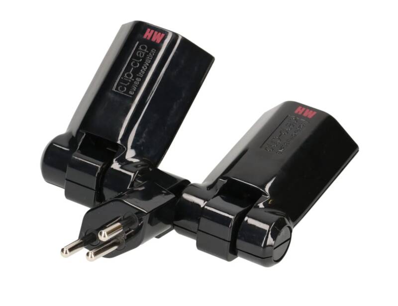 Abzweigstecker clip-clap 2x Typ 13 3-polig schwarz BS
