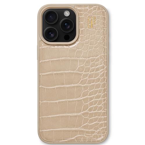 iPhone 16 Pro Max, MagSafe Vegan Leather Warm Beige Croco