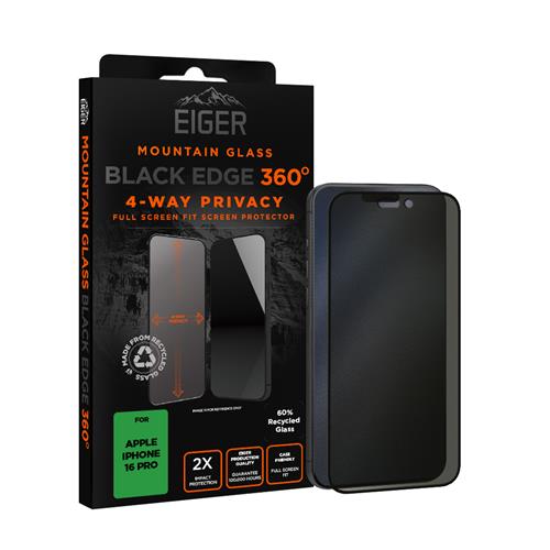 iPhone 17 Pro / 17 / 16 Pro , Mountain Glass Black Edge 360