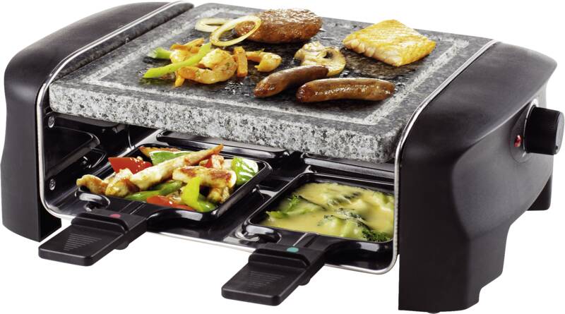 Raclette Gourmet Grill und Stein 4er