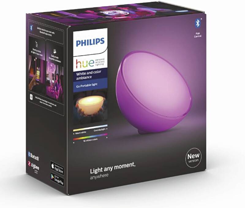 Hue White & Col. Amb. Go Tischleuchte 520lm Bluetooth