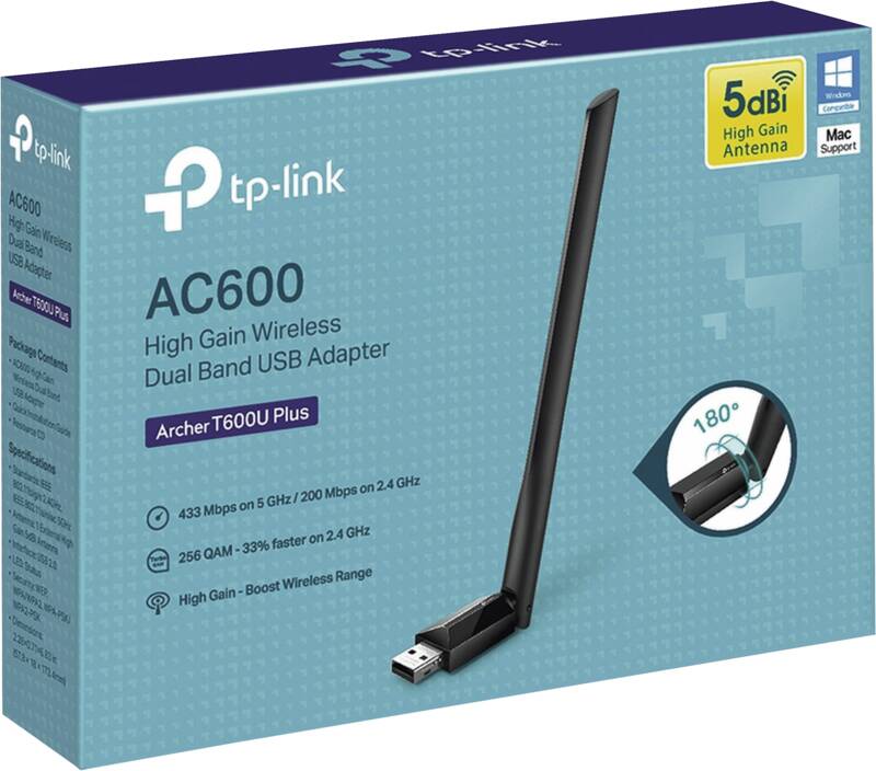 Archer T600U Plus AC600-High-Gain-Dualband-USB-WLAN-Adapter