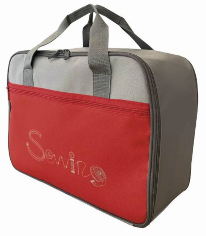 Nähmaschinentasche rot-grau