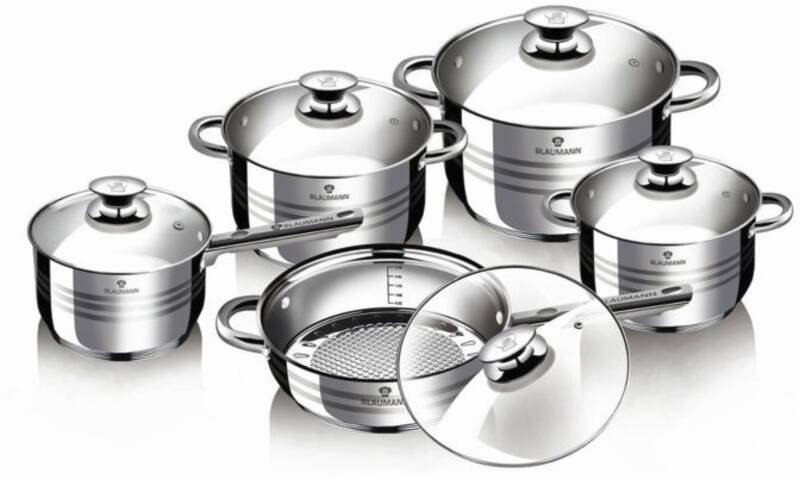 Topfset Edelstahl + Kochbesteck Gourmet 17tlg.