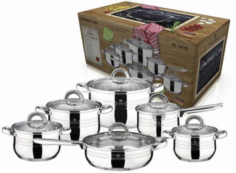 Topfset Edelstahl + Kochbesteck Gourmet 17tlg.