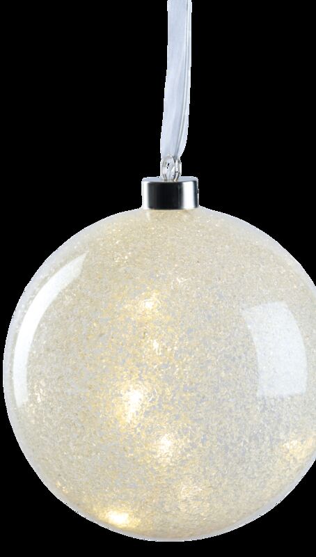 GLASS BALL SNOW W/15LED Ø15CM BATTERY BOX