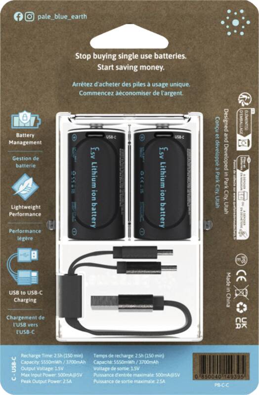 Battery C USB-C 2pcs