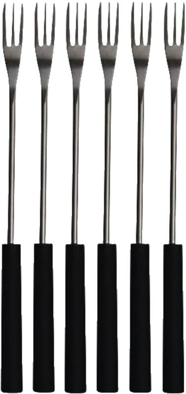 Käsefondue-Gabeln schwarzer Kunststoffgriff