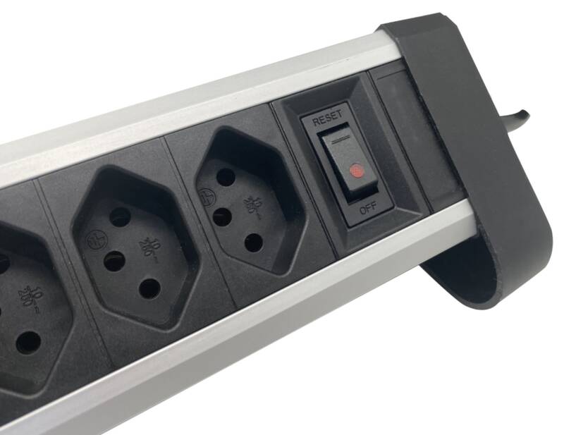 Alu Tisch-Steckleiste 4XT13, 2xUSB-A/1xUSB-C PD 20W
