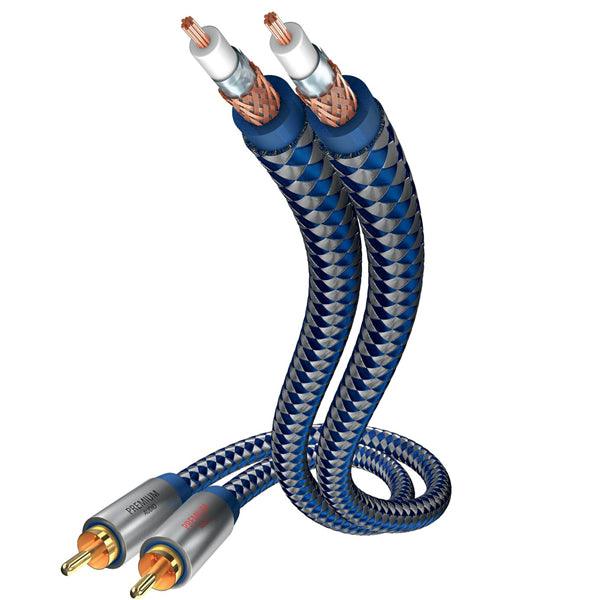 Premium Audio Cable RCA Stereo-RCA Stereo 1.5m blau/silber - handy.ch