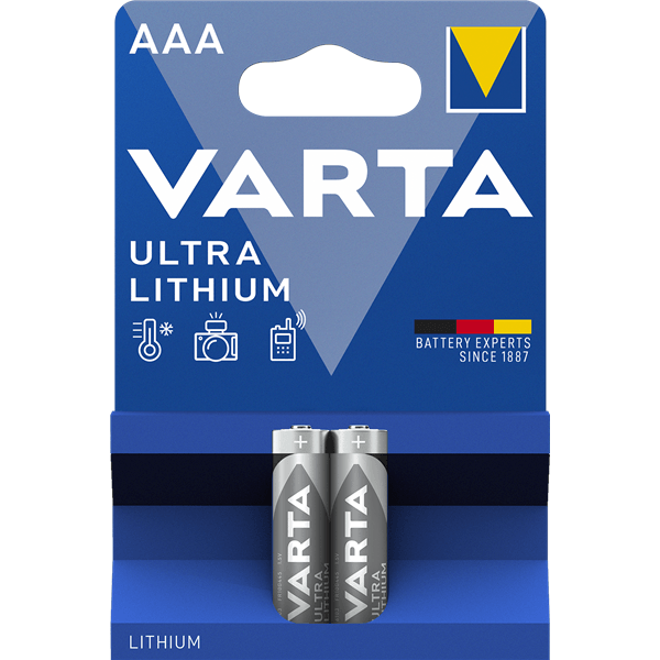 Lithium-Batterie AAA | 1.5 V DC | 1100 mAh | 2-Blister-Karte | Grau / Silber