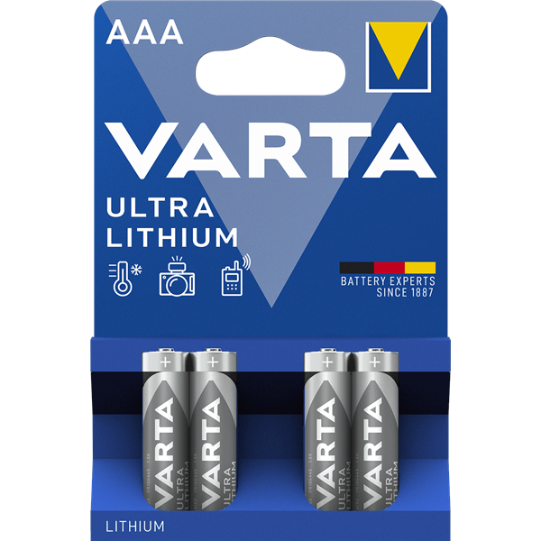 Lithium-Batterie AAA | 1.5 V DC | 1100 mAh | 4-Blister-Karte | Grau / Silber - handy.ch