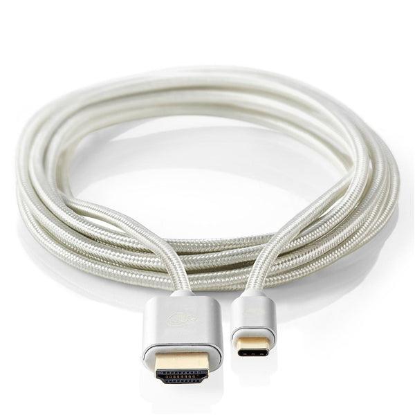 USB-C Adapter | USB 3.2 Gen 1 | USB-C Stecker | HDMI Stecker | 4K@60Hz | 18 Gbps | 2.00 m | Rund | Vergoldet | Geflochten / Nylon | Aluminium | Verpackung mit Sichtfenster - handy.ch
