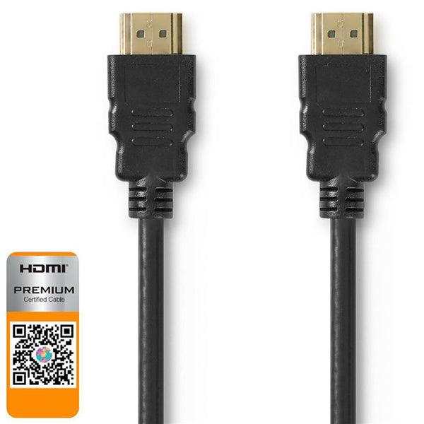 Premium High Speed ??HDMI  Kabel mit Ethernet | HDMI Stecker | HDMI Stecker | 4K@60Hz | 18 Gbps | 0.50 m | Rund | PVC | Schwarz | Umschlag - handy.ch