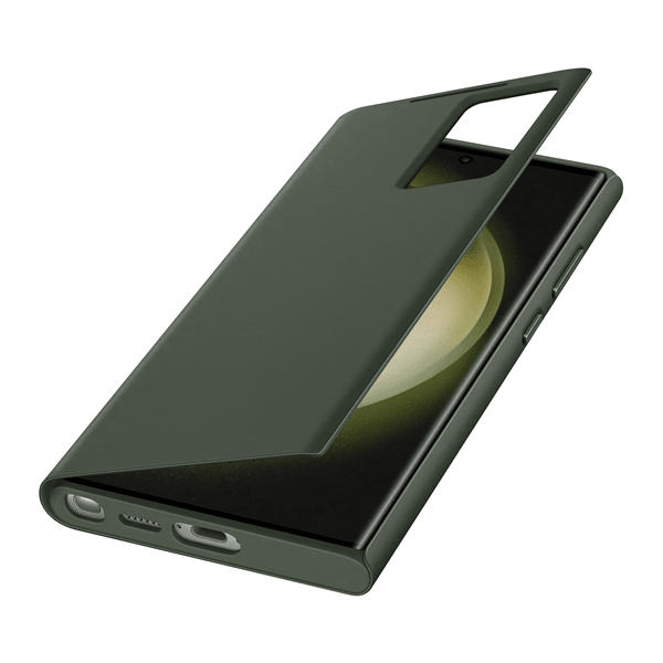Galaxy S23 Ultra Smart View Wallet Case green - handy.ch