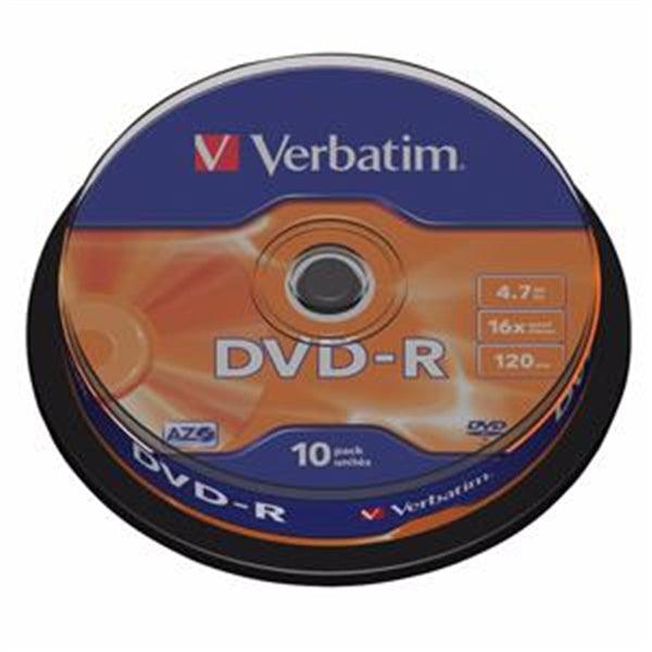 DVD-R 16X 4.7GB 10 Stück Spindel Matt Silber