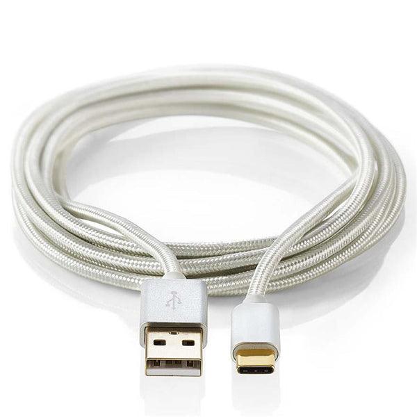 USB-Kabel | USB 3.2 Gen 1 | USB-A Stecker | USB-C Stecker | 15 W | 5 Gbps | Vergoldet | 1.00 m | Rund | Geflochten / Nylon | Aluminium | Verpackung mit Sichtfenster - handy.ch