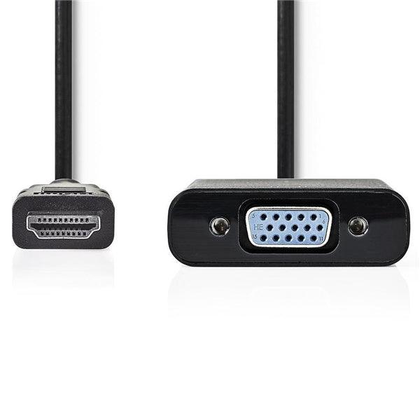 VGA-Adapter | HDMI Stecker | VGA Buchse / 3.5 mm Buchse | Vernickelt | Gerade | PVC | Schwarz | Box - handy.ch
