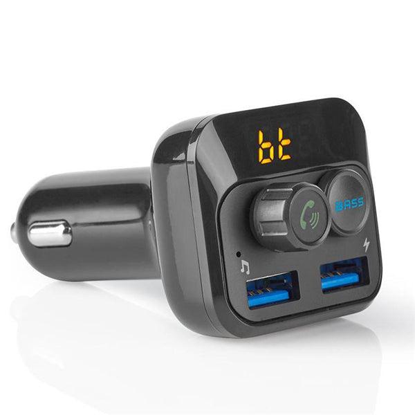 Kfz Audio FM Transmitter | Fest | freisprechend | 1.0 " | LED Bildschirm | Bluetooth® | 5.0 V DC / 1.0 A / 5.0 V DC / 2.4 A | Bass Boost | Google Assistant / Siri | Schwarz - handy.ch