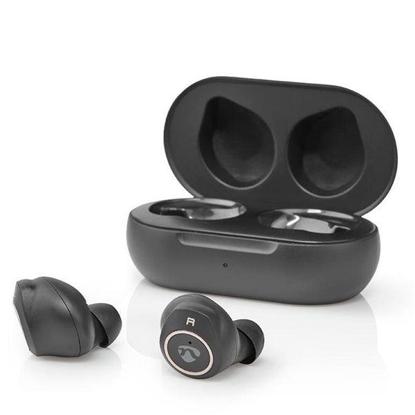 Vollständig drahtlose Kopfhörer | Bluetooth® | max Batteriespielzeit: 3 Std | Berührungssteuerung | Ladegehäuse | Eingebautes Mikro | Stimmkontrolle | Ear Flügel | Gold / Schwarz - handy.ch