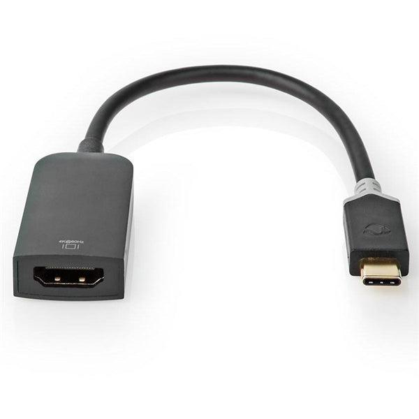 USB-C Adapter | USB 3.2 Gen 1 | USB-C Stecker | HDMI Buchse | 4K@60Hz | 0.20 m | Rund | Vergoldet | PVC | Anthrazit | Verpackung mit Sichtfenster und Eurolochung - handy.ch