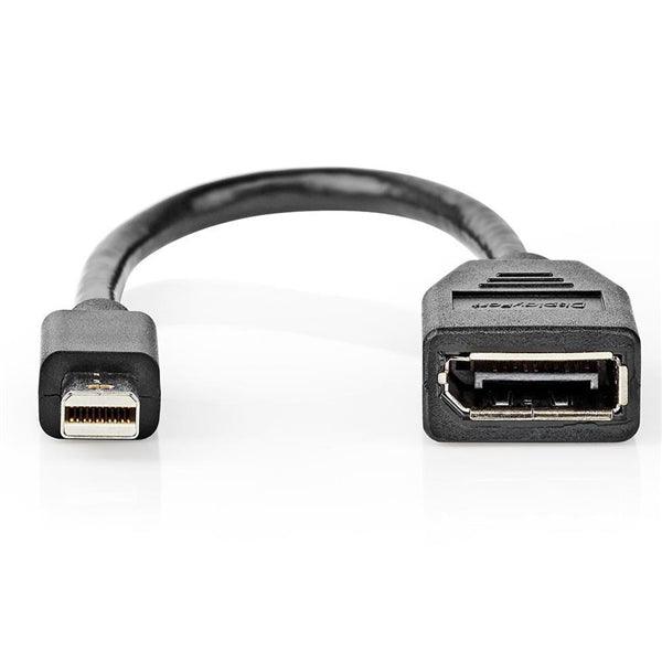 Mini Displayport-Kabel | DisplayPort 1.4 | Mini DisplayPort Stecker | DisplayPort Buchse | 48 Gbps | Vernickelt | 0.20 m | Rund | PVC | Schwarz | Blister - handy.ch