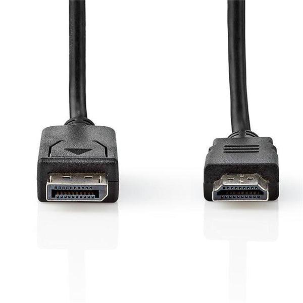 Displayport-Kabel | DisplayPort Stecker | HDMI Stecker | 4K@30Hz | Vernickelt | 2.00 m | Rund | PVC | Schwarz | Aufhänger - handy.ch