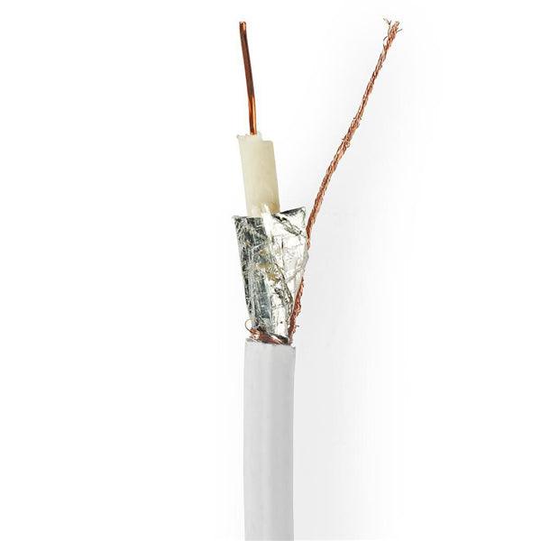 Antennenkabel auf Rolle | RG6T | 75 Ohm | Doppelt geschirmt | ECA | 25.0 m | Koax | PVC | Weiss | Kartonverpackung - handy.ch