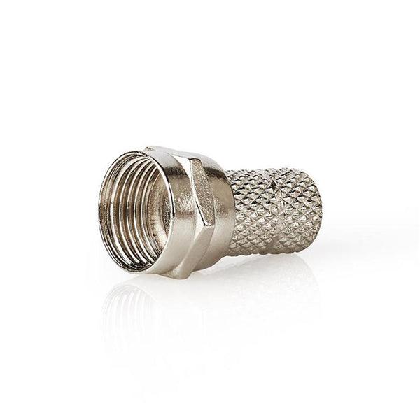 F-Stecker | gerade | Stecker | Vernickelt | 75 Ohm | Twist-on | Kabeleingangsdurchmesser: 6.0 mm | Zinklegierung | Silber | 25 Stück | Plastikbeutel - handy.ch